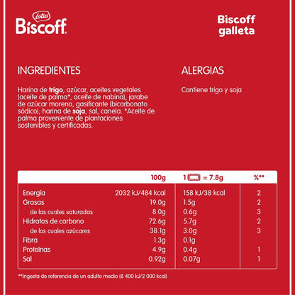 Lotus Biscoff | Galleta Caramelizada | Ingredientes de Origen Natural | Vegano | Sin Colorantes ni Aromas Añadidos