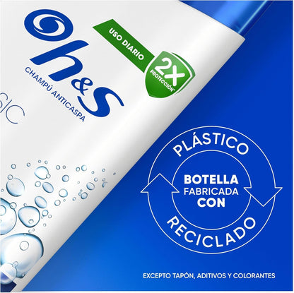 H&S Nutre y Cuida Champú Anticaspa para Uso Diario. Pack Ahorro 2 x 700 ml. Hasta 100% de Protección Anticaspa, Clínicamente Probado. Para Todo Tipo de Pelo y Cuero Cabelludo. Frescor y Limpieza