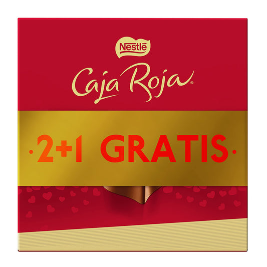 Nestlé - Caja Roja, Bombones Chocolate con Leche (3 x 100 g), Lote 2+1.