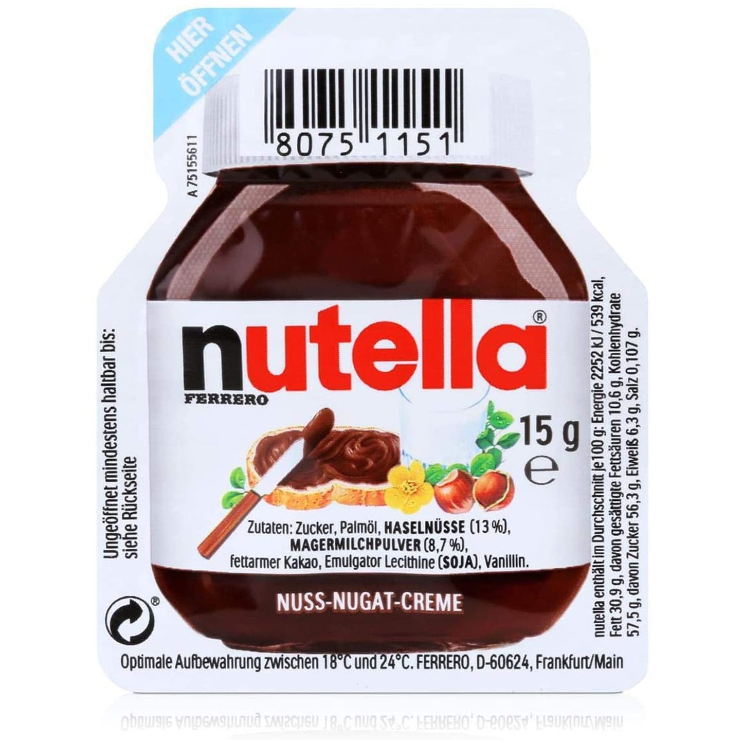 NUTELLA UNA SOLA PORCIÓN 30 X 15 GR