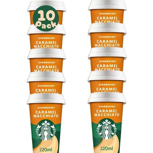 Pack Café Frío Listo para Tomar | Starbucks Pack de Vasos de Café Listo para Bebe - 10 Vasos x 220ml