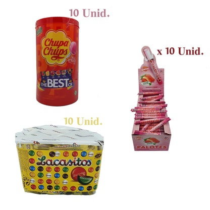 Mega Pack Chuches 100% Calidad: Marcas TOP en Chuches y Golosinas para Cumpleaéos, Navidad, Halloween, Piéatas, Fiestas Infantiles - 100 Unid - Surtido de Chuches, Gominolas, Golosinas. [IAMI]