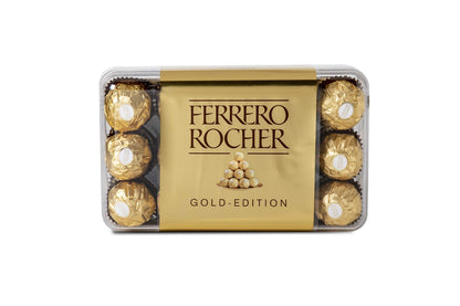 Ferrero Rocher Envoltorio Leche Chocolate y Avellana con Cremoso Relleno, 30-Piezas, 375 g.