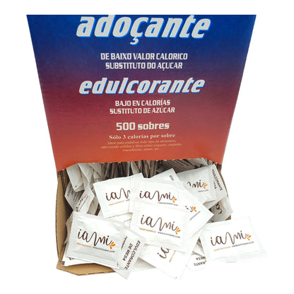 Edulcorante Sacarina 500 Sobres Individuales de 1 Gramo - Edulcorante de Mesa - Sacarina en Sobres - Apto para Diab?ticos y Veganos - Sin Gluten - Edulcorante Granulado