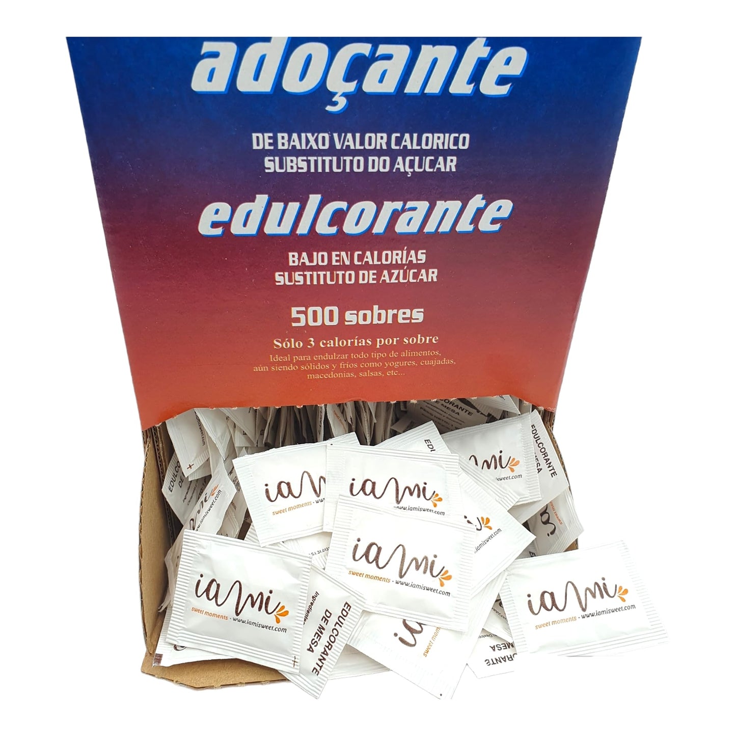 Edulcorante Sacarina 500 Sobres Individuales de 1 Gramo - Edulcorante de Mesa - Sacarina en Sobres - Apto para Diabéticos y Veganos - Sin Gluten - Edulcorante Granulado