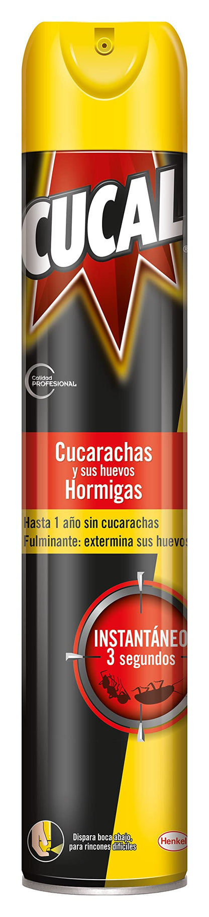 Cucal Insecticida Aerosol Instant contra Cucarachas, Hormigas y sus nidos 750ml, insecticida para insectos rastreros eficaz en 3 segundos