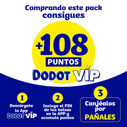 Dodot Pañales Bebé Cuidado Total Talla 4 (9-14 kg), 120 Pañales, Suave Protección de la Piel de Dodot