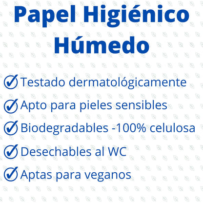 Mimidu ECOMIMIDU Toallitas papel higiénico húmedo 100% celulosa y dispersable en el WC, 720 toallitas, 12 paquetes (60 x 12)