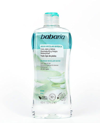 Babaria Agua Micelar Bifásica con Aloe Vera para pieles normales/mixtas - 400 ml