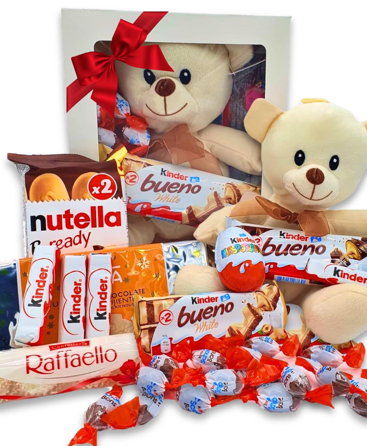 Caja Regalo Chocolate Kinder con Osito de Peluche