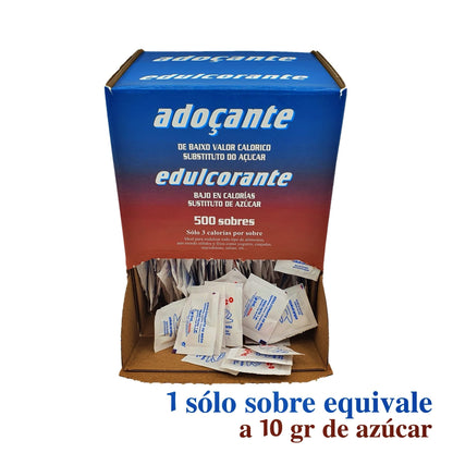 Edulcorante Sacarina 500 Sobres Individuales de 1 Gramo - Edulcorante de Mesa - Sacarina en Sobres - Apto para Diabéticos y Veganos - Sin Gluten - Edulcorante Granulado