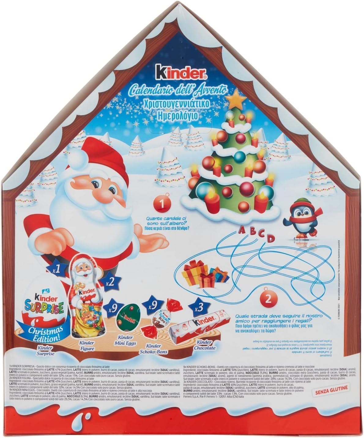 Calendario Adviento Kinder 2024 Casita, incluye Huevo Kinder Sorpresa, Chocolates Kinder y Felicitaci?n WikiMark. Surtido de Chocolates Kinder. 24 Chocolates Kinder para Cuenta Atr?s Navidad.