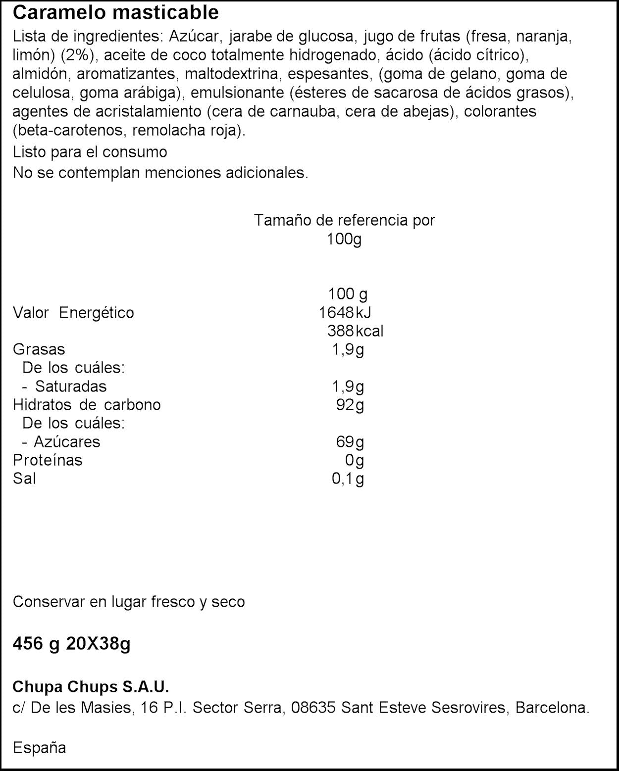 Mentos Menta, Caramelo Masticable