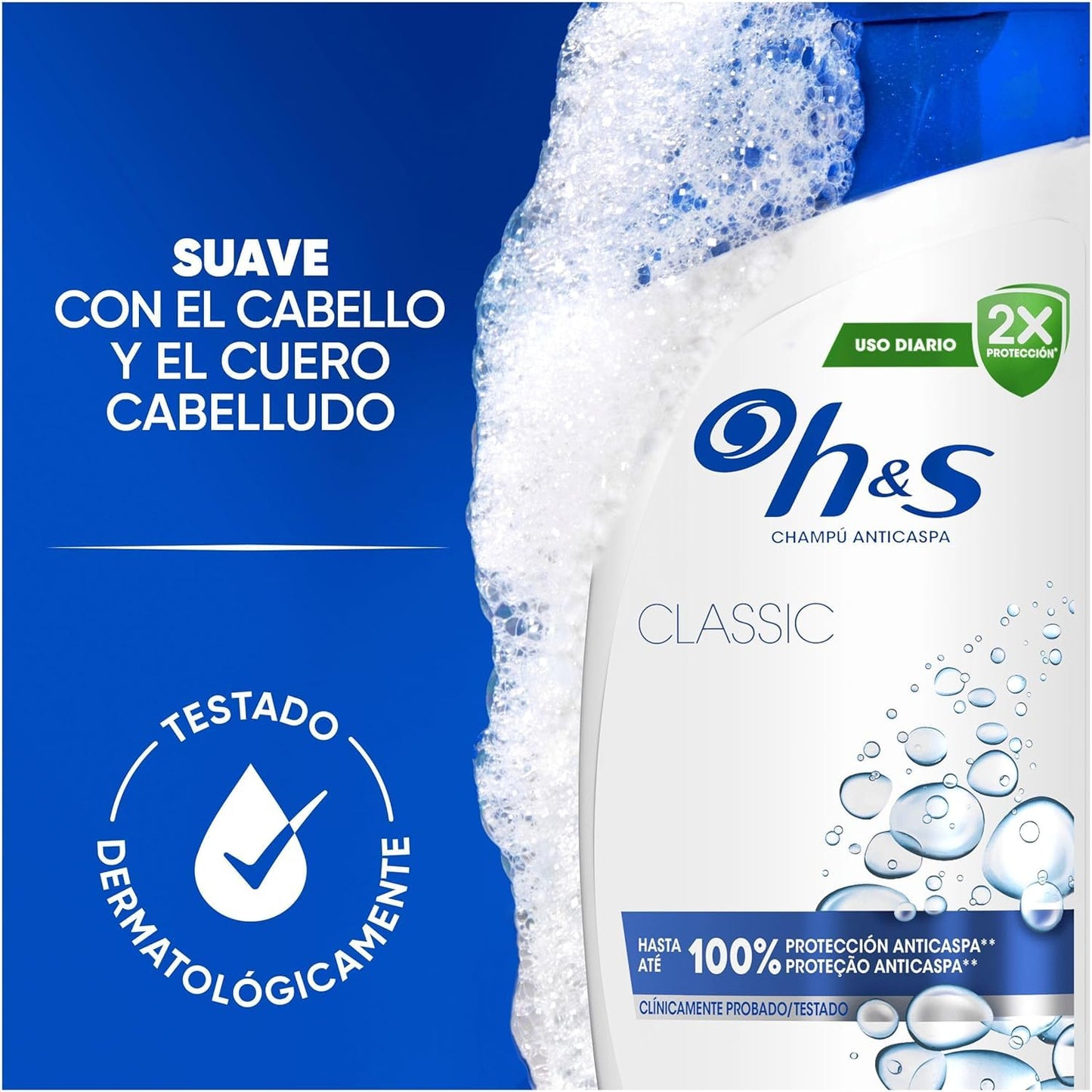 H&S Nutre y Cuida Champú Anticaspa para Uso Diario. Pack Ahorro 2 x 700 ml. Hasta 100% de Protección Anticaspa, Clínicamente Probado. Para Todo Tipo de Pelo y Cuero Cabelludo. Frescor y Limpieza