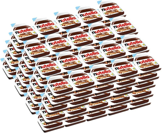 FERRERO - Nutella en monodosis, set de 100 unidades de 15 g, crema de avellanas y chocolate para untar - Pack Promoo