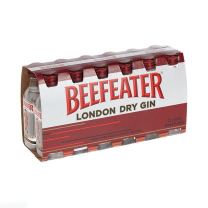 Pack 12 botellitas ginebra BEEFEATER 50ml miniatures