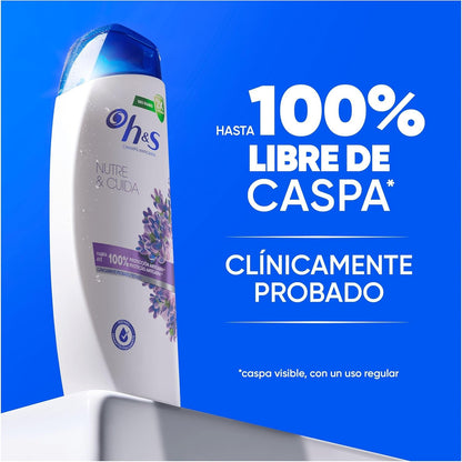 H&S Nutre y Cuida Champú Anticaspa para Uso Diario. Pack Ahorro 2 x 700 ml. Hasta 100% de Protección Anticaspa, Clínicamente Probado. Para Todo Tipo de Pelo y Cuero Cabelludo. Frescor y Limpieza