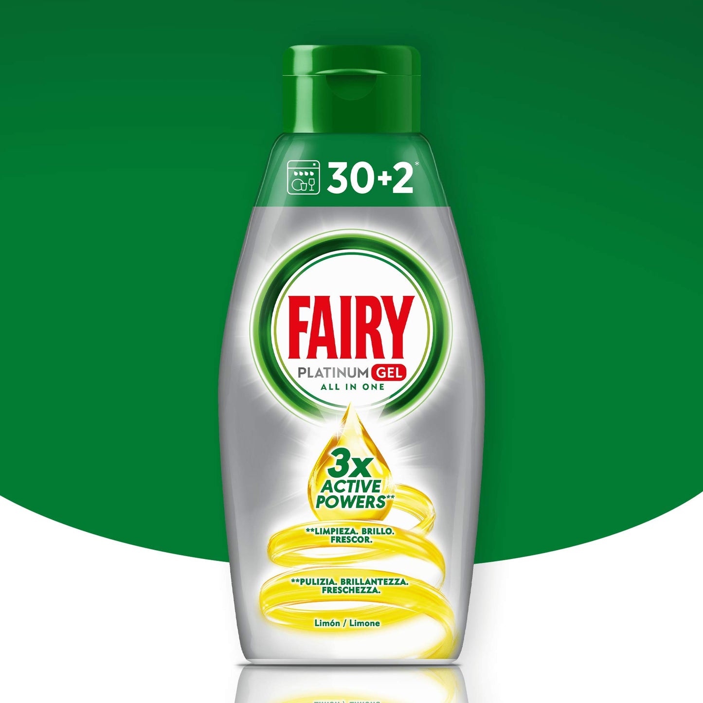 Fairy Platinum Gel Detergente para Lavavajillas, Limón, 650ml