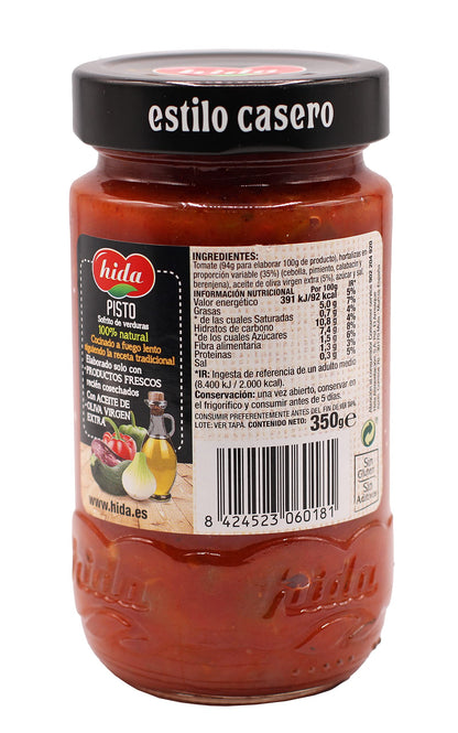 Hida Pisto Sofrito de Verduras - Paquete de 6 x 350 gr - Total: 2100 gr