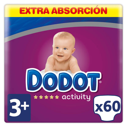 Dodot Activity Pañales Talla 3+, 60 Paéales - 7 kg - 11 kg