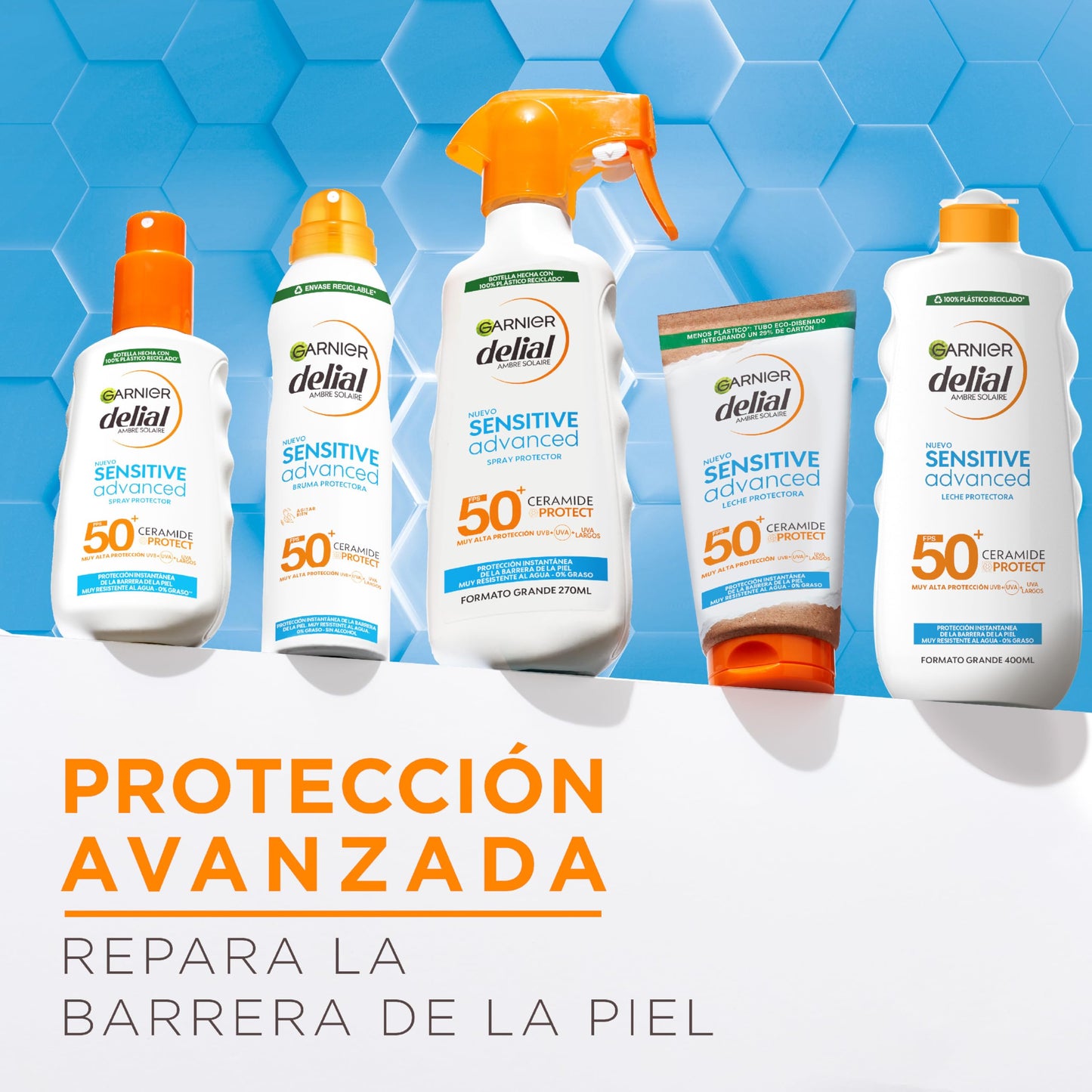 GARNIER DELIAL Sensitive Advanced - Leche Solar para Pieles Claras, Sensibles e Intolerantes al Sol, IP50+, Multicolor - 300 ml