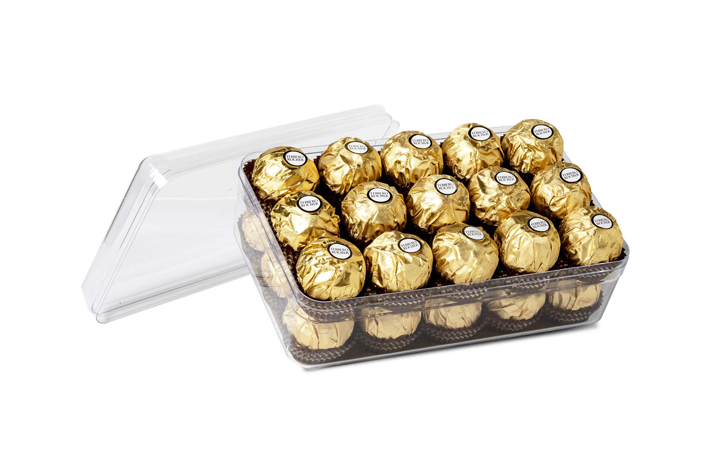 Ferrero Rocher Envoltorio Leche Chocolate y Avellana con Cremoso Relleno, 30-Piezas, 375 g.