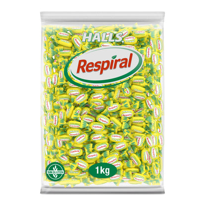 Halls Respiral - Caramelos Duros Sabor Limén y Mentol, Caramelos, Sabor Limon, 1000 Gramos