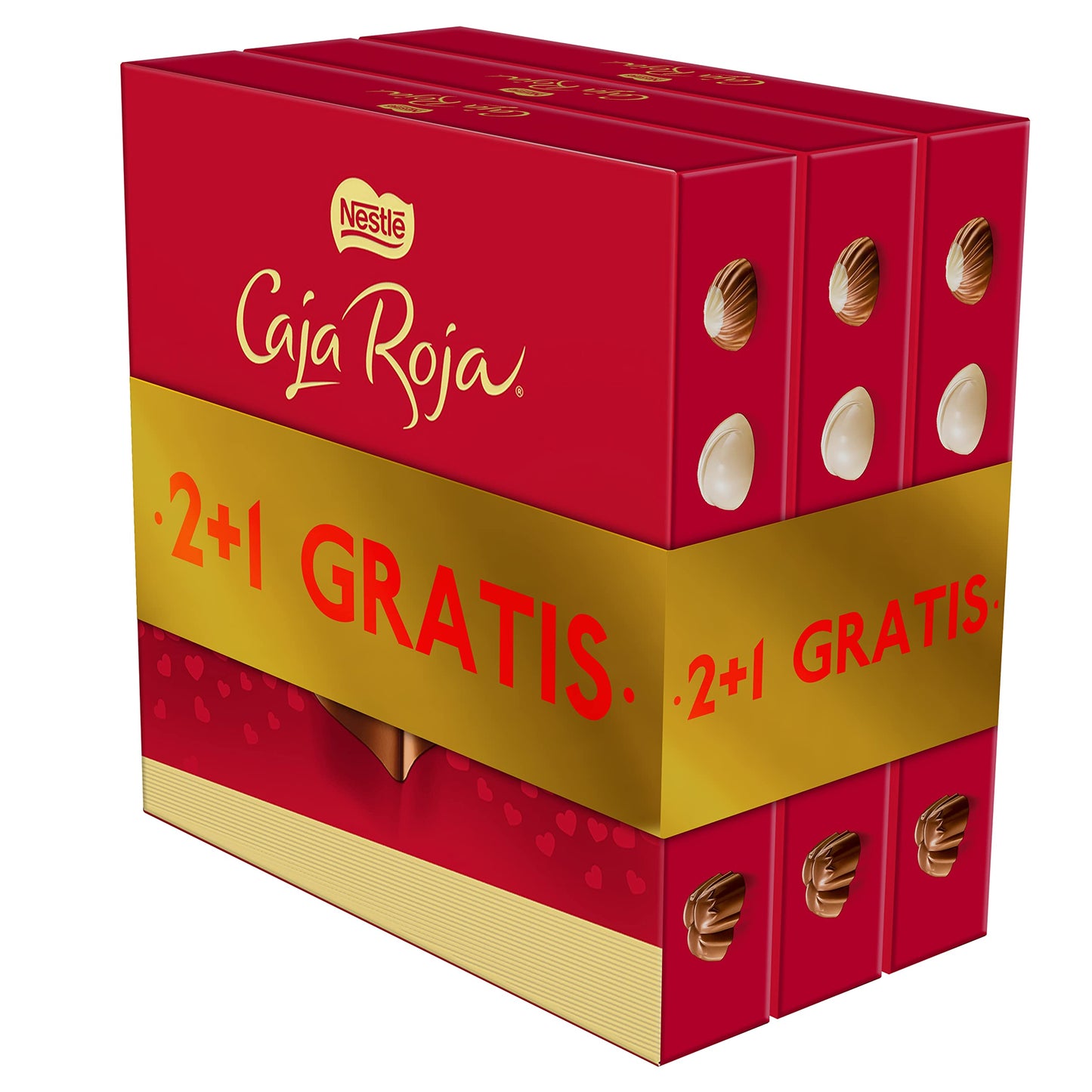 Nestlé - Caja Roja, Bombones Chocolate con Leche (3 x 100 g), Lote 2+1.