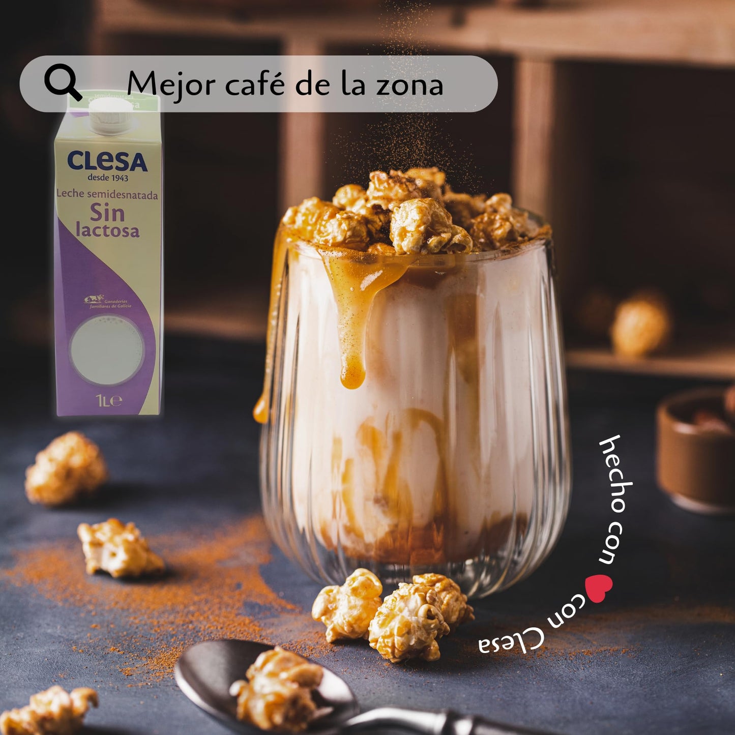 Leche Clesa SIN LACTOSA Semi Desnatada - 6 Bricks de 1 Litro - 100% Leche Gallega - Tapon Anti Goteo - 6 Litros Leche Sin Lactosa [CLESA]