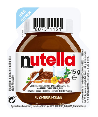 Ferrero - Nutella crema de cacao y avellanas Pack 10 uds x 25 gr + 10 uds x 15 gr - Promoo