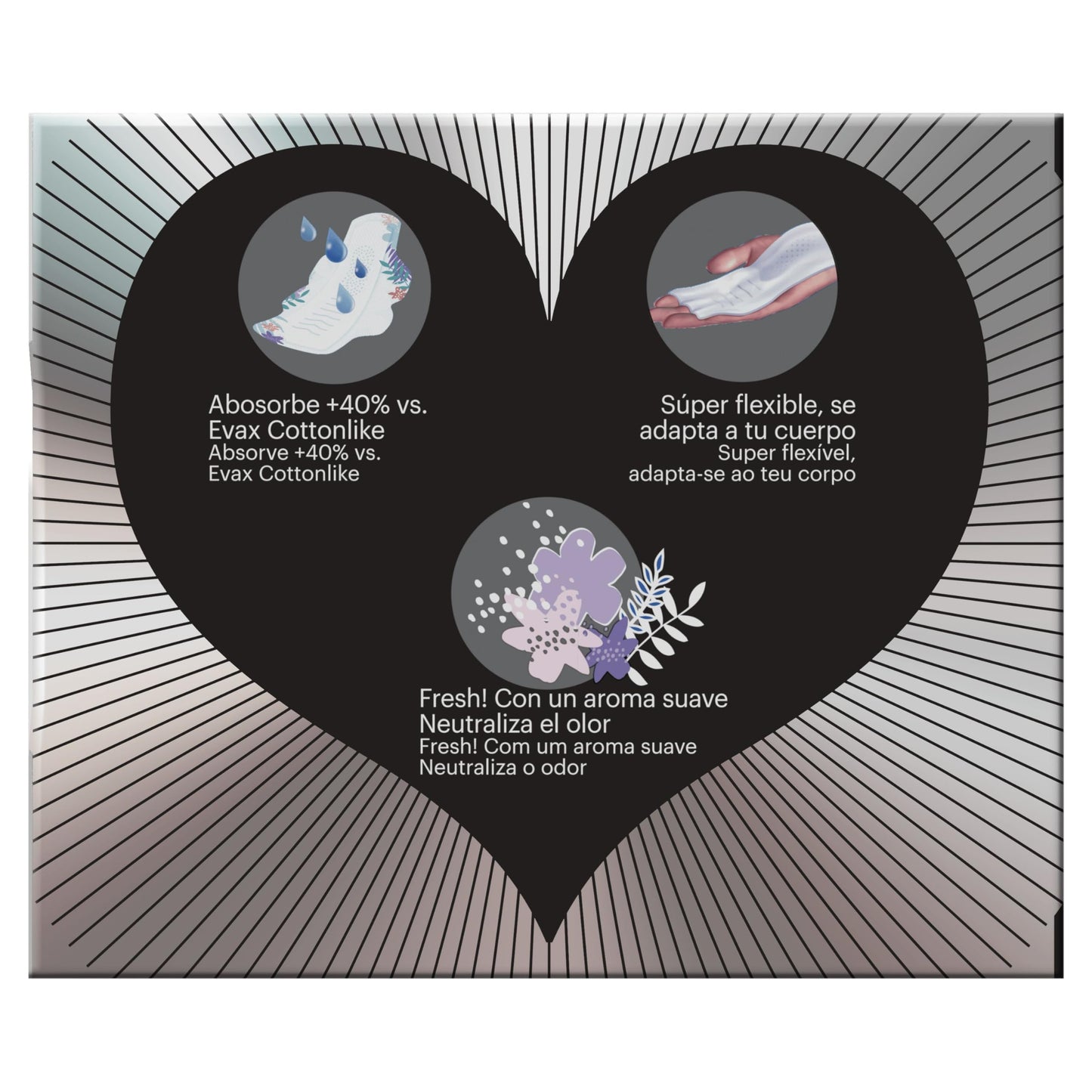 Evax Liberty Noche con Alas, 72 Compresas, Hasta Cero Olor, Humedad e Incomodidad - Formato Ahorro