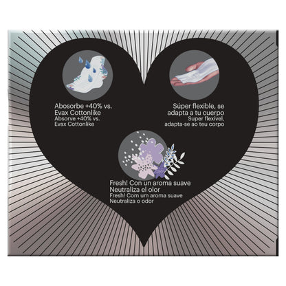 Evax Liberty Noche con Alas, 72 Compresas, Hasta Cero Olor, Humedad e Incomodidad - Formato Ahorro