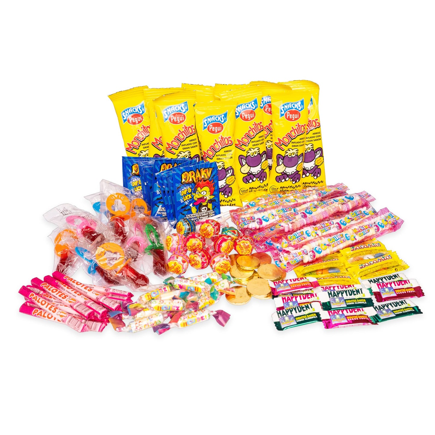 Mega Pack Chuches 100% Calidad: Marcas TOP en Chuches y Golosinas para Cumplea?os, Navidad, Halloween, Pi?atas, Fiestas Infantiles - 100 Unid - Surtido de Chuches, Gominolas, Golosinas. [IAMI]