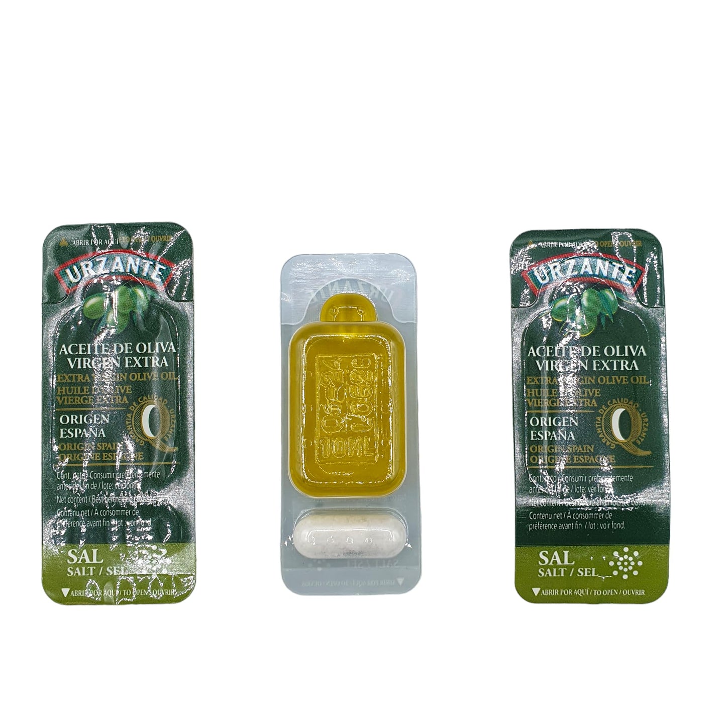 Aceite Virgen Extra Monodosis + Sal - Urzante - 300 unid Aceite Virgen Extra 10 ml + 10 gr. Sal Monodosis