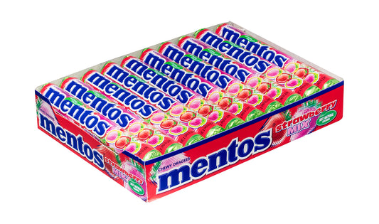 Mentos Mix de Fresas, Caramelo Masticable - 20 unidades de 38 gr (Total 760 gr)