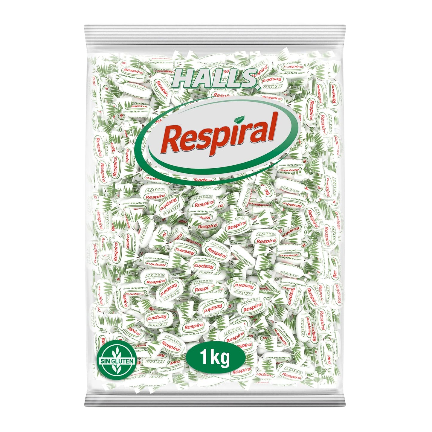 Halls Respiral - Caramelos Duros Sabor Eucalipto y Mentol - Bolsa de 1000 g