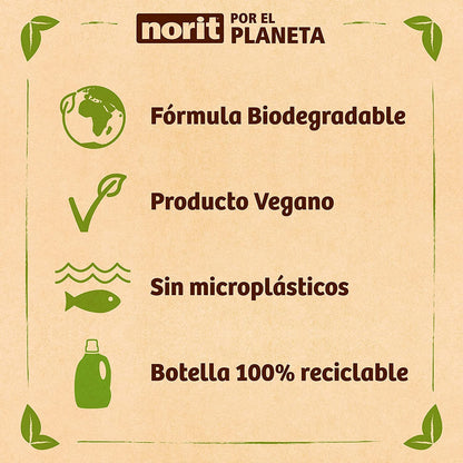 Norit Complet - Detergente Líquido para Toda la Ropa, Máxima Limpieza y Cuidado, Elimina las Manchas más Difíciles, Fórmula Hipoalergénica