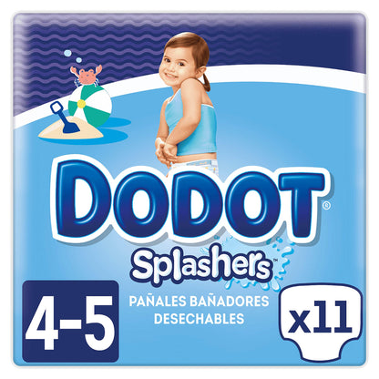 Dodot Splashers Talla 4, 11 Pañales Bañadores Desechables, 9-15kg, No Se Hinchan Y Fácil de quitar