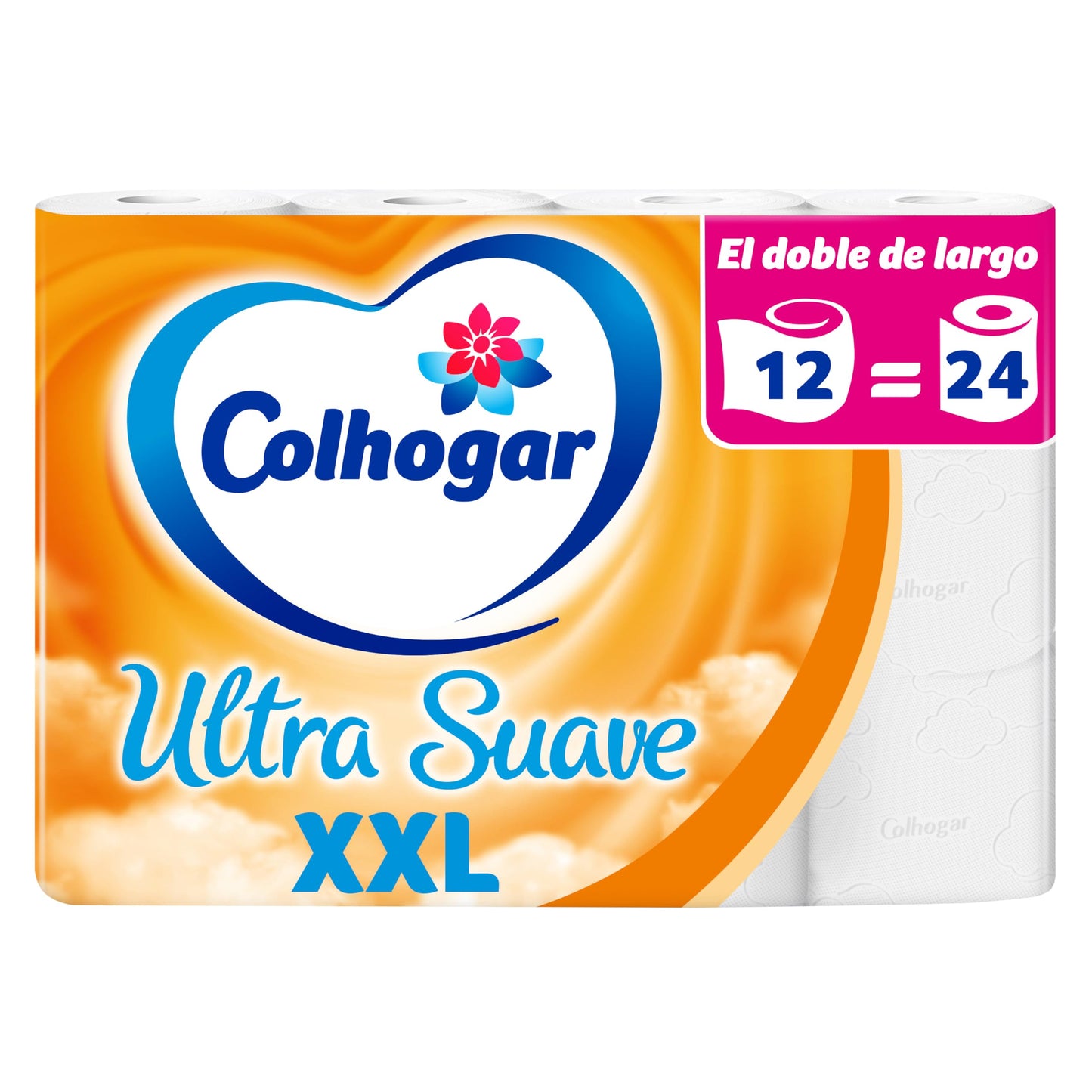 Colhogar Ultra Suave XXL x12 - Papel Higiénico Suave - Paquete con 12 Rollos Extra Grandes - 2 Capas - 100% Libre de Perfume