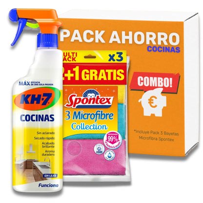 Kits Kh7 Cocinas + 3 Bayeta | Cocina Limpia y Brillante de una sola pasada | Pack Ahorro KH-7 Cocinas con 3 Bayetas incluídas