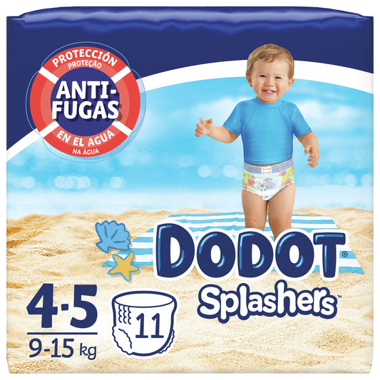 Dodot Splashers - 11 Pańales Bańadores Desechables, 9 a 15 kg, No Se Hinchan Y Fácil de Quitar, Talla 4