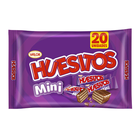 Huesitos Mini - Barritas de Barquillo en versión Mini cubierto de Chocolate con Leche y con relleno de Cacao. Bańados en Delicioso Chocolate - 20 x 13.5 Gramos, 0.27 Kilogramos.