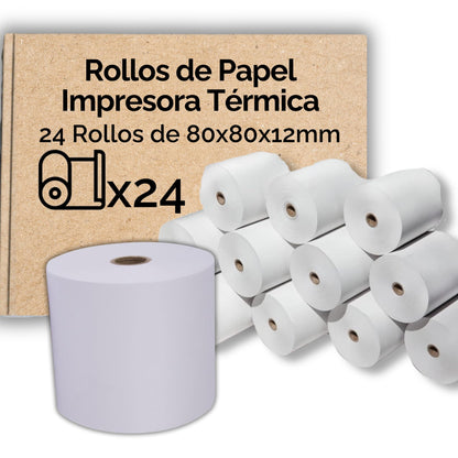 Pack Rollos Papel Termico Impresora 80x80x12