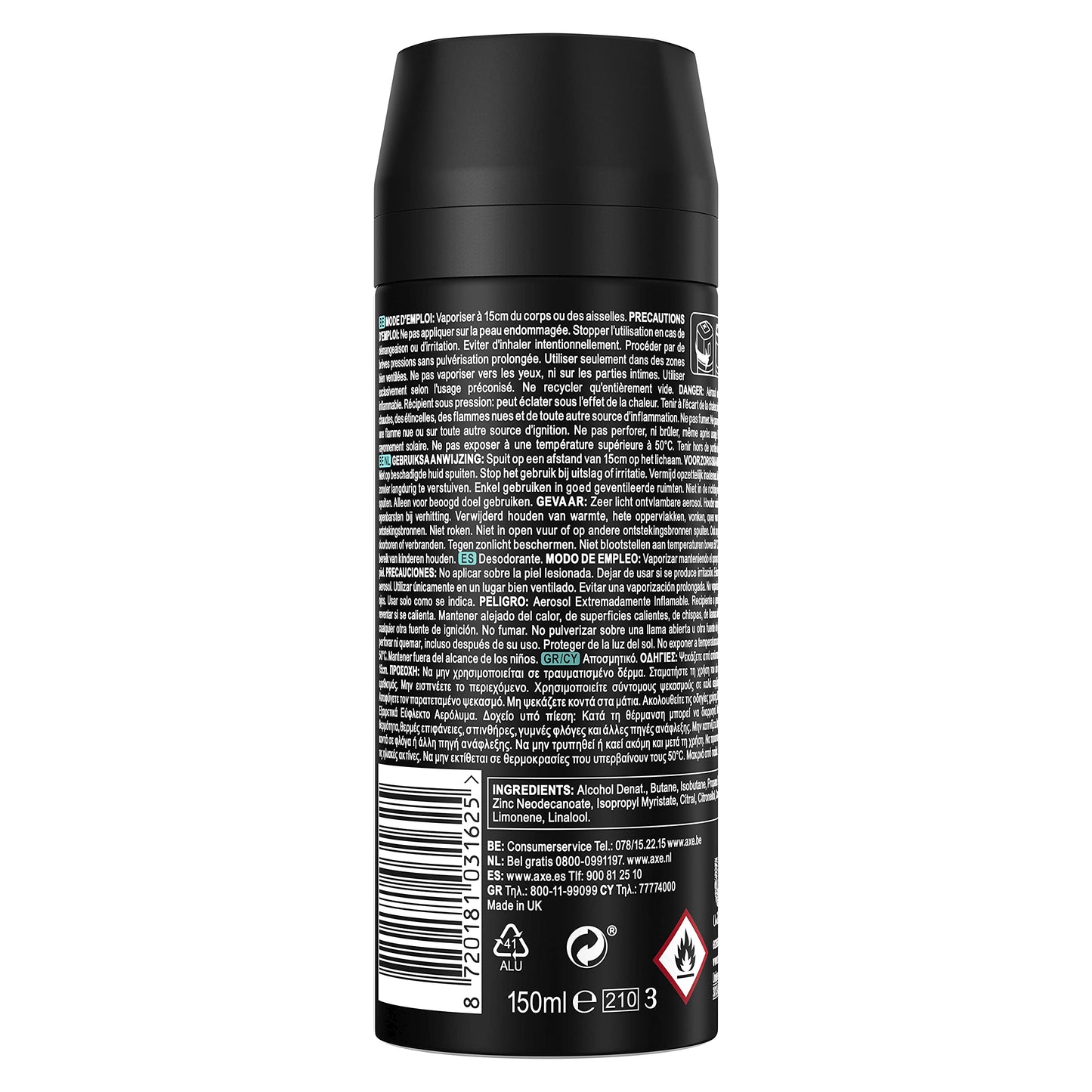 Axe Desodorante para Hombre Bodyspray Gold 150ml - Pack de 6