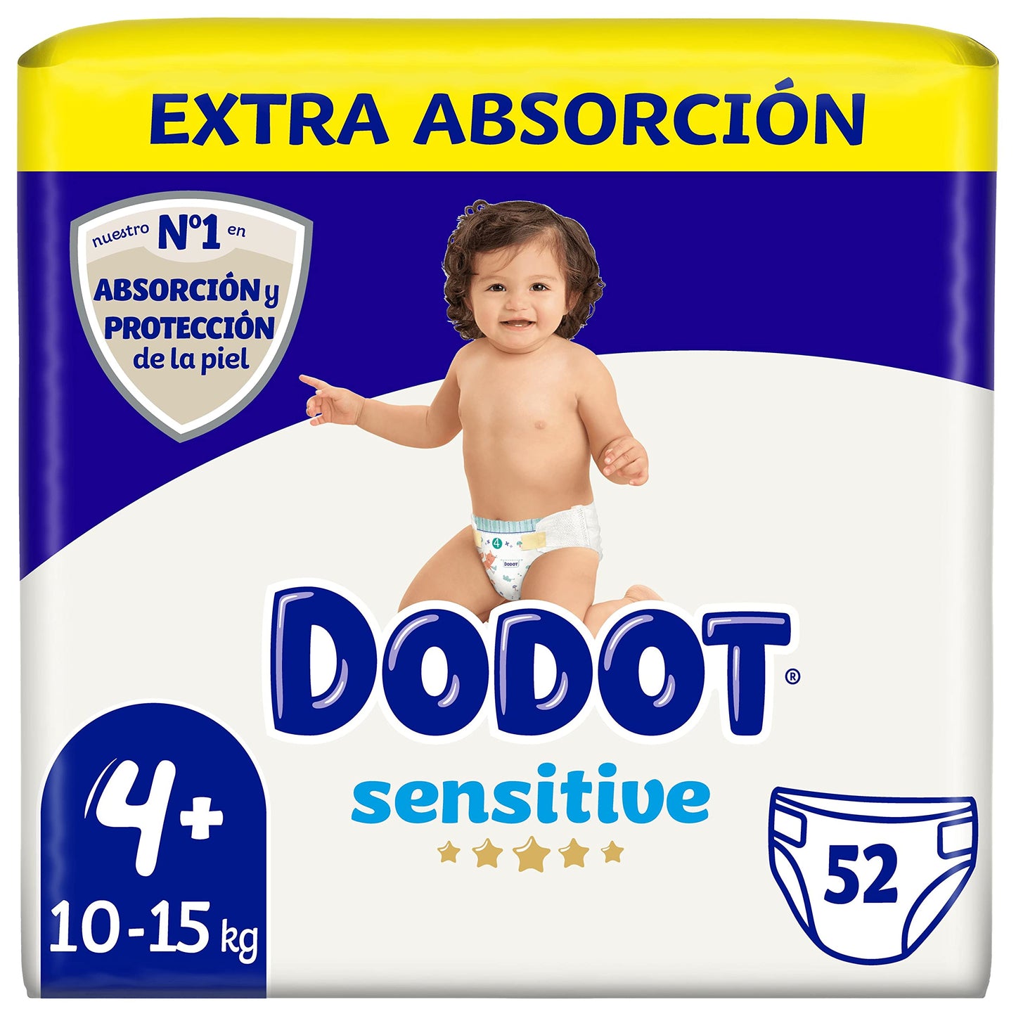 Dodot Sensitive Pañales Talla 4+, 52 Pañales - 10 - 15 kg