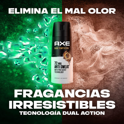 Axe Desodorante para Hombre Antitranspirante Dark Temptation 150ml - Pack de 6 - Aerosol - Fresco