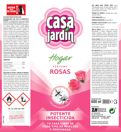 CASA JARDÍN | Insecticida Aerosol Fórmula Eficaz para Espacios Exteriores e Interiores | Eficaz contra Insectos Voladores y Rastreros | Larga Duración