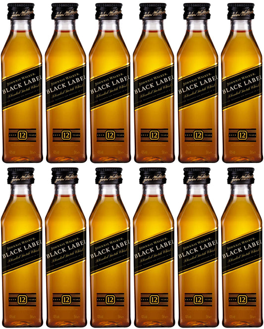 Johnnie Walker Black Label Blended Whisky 5cl Miniature - 12 Pack