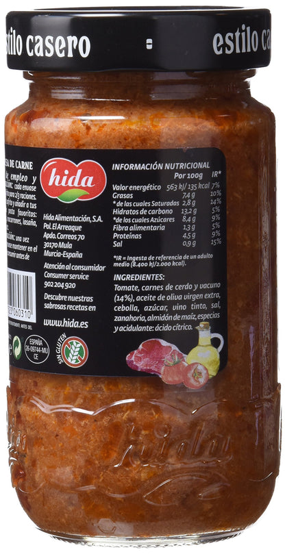 Hida Salsa Boloéesa - Paquete de 6 x 350 gr - Total: 2100 gr