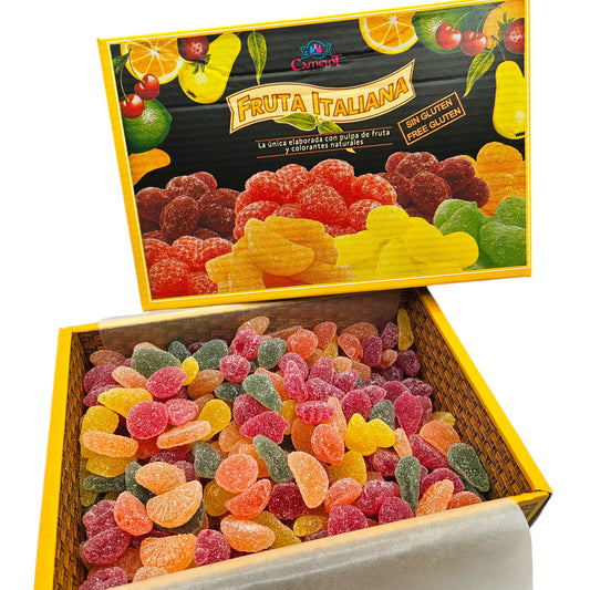 Fruta Italiana - Caja 3 Kg - Sin Gluten - Camelot - Sabores Surtidos - Elaborada con Pulpa de Fruta - Jalea de Fruta